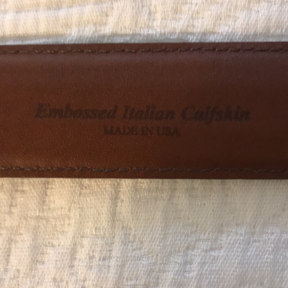 Johnston & Murphy Brown Embossed Leather Belt 36” - Picture 7 of 17